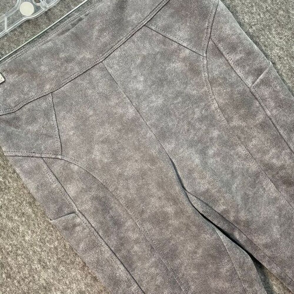 Democracy XS Glider‎ Jeggings  Gray Faux Sued Knit Pull-On Slim Fit Distressed